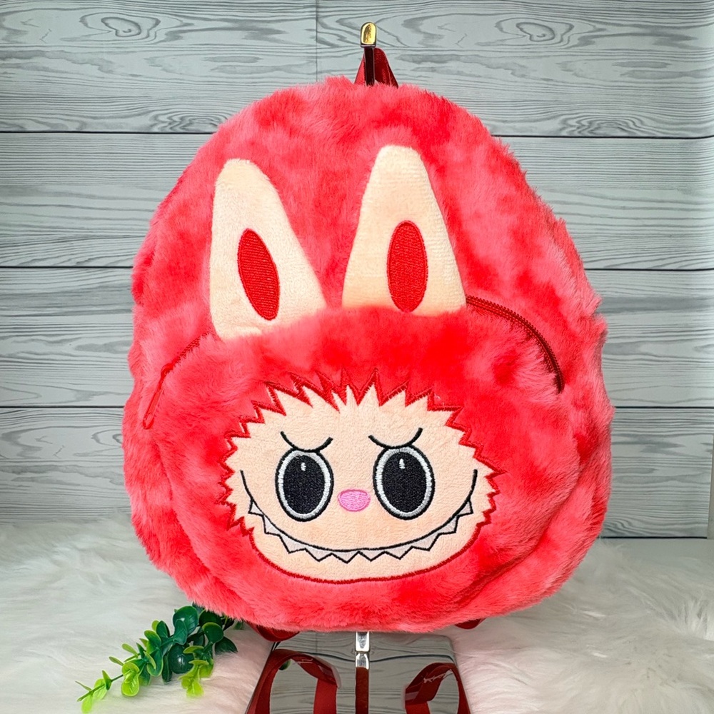 Red/Pink Labubu Plush Backpack